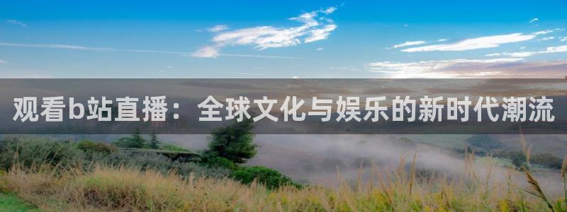 919看球直播app：观看b站直播：全球文化与娱乐的新时代潮流
